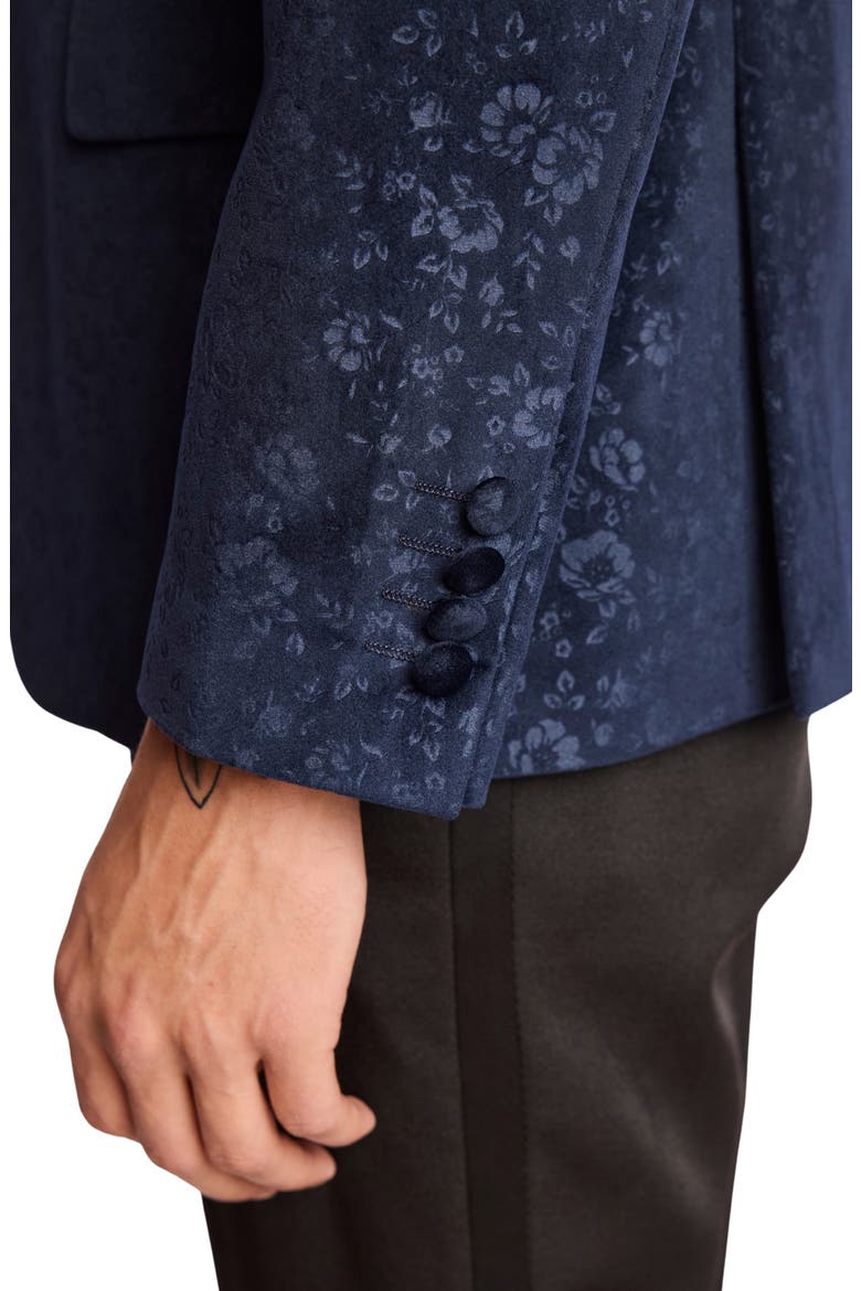 Regent Slim Fit Floral Velvet Dinner Jacket, Alternate, color, NAVY FLORAL VELVET