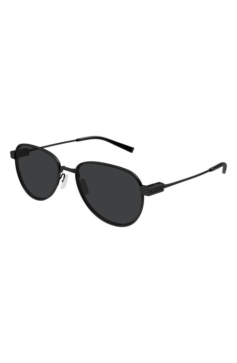 Saint Laurent 53mm Panthos Sunglasses, Alternate, color, Black