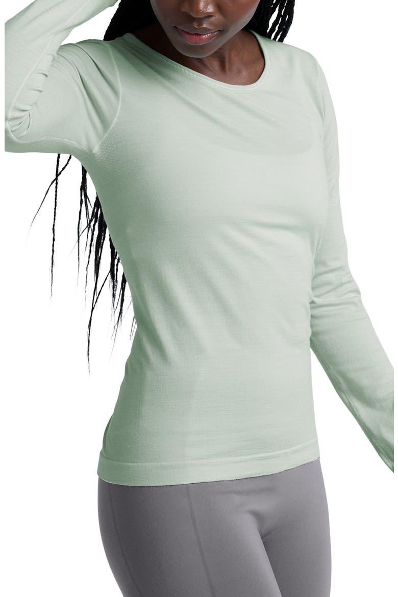LuxeKnit Merino Wool Blend Crewneck Top, Alternate, color, MIST SPRAY