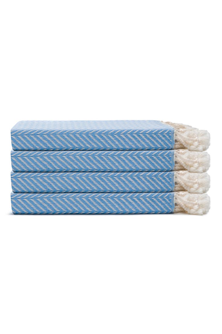 Herringbone Turkish Cotton Hand Towel Bundle, Main, color, Sky Blue