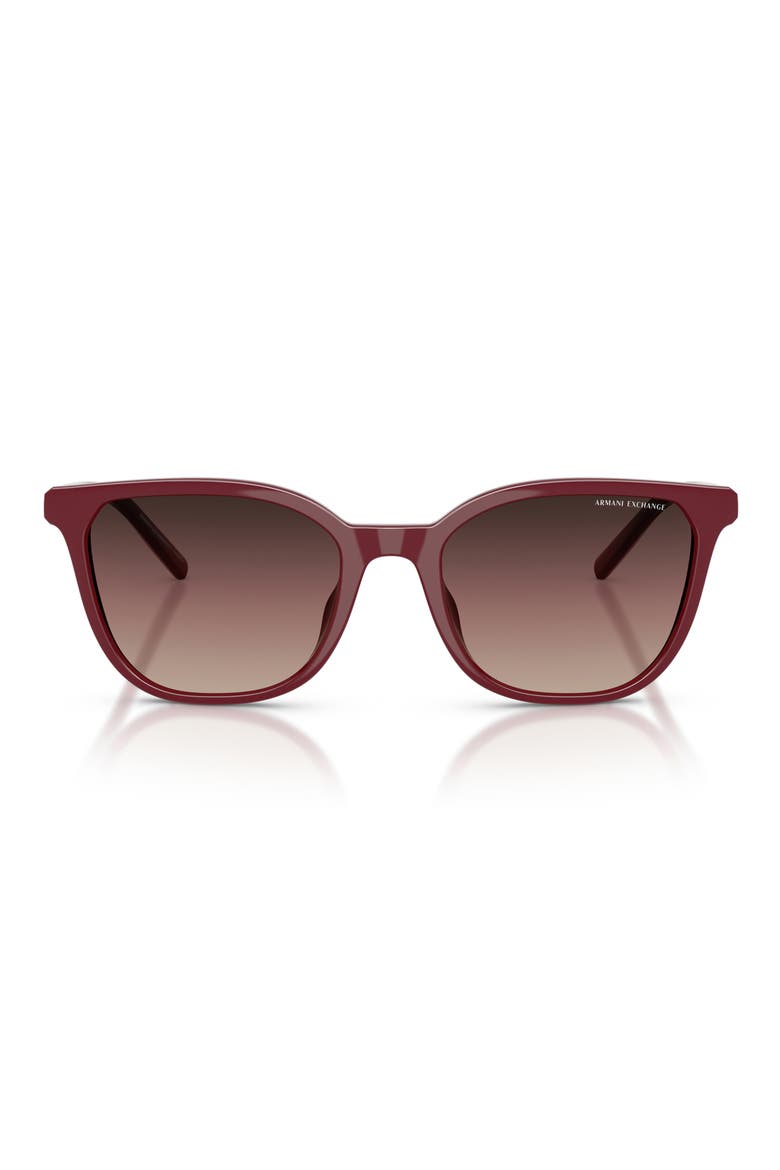 54mm Cat Eye Sunglasses, Main, color, BORDEAUX / BROWN GRADIENT
