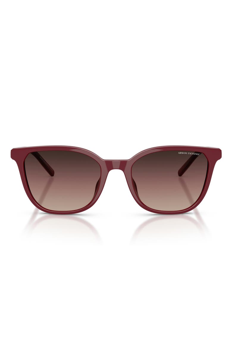 Armani Exchange 54mm Cat Eye Sunglasses, Main, color, Bordeaux / Brown Gradient