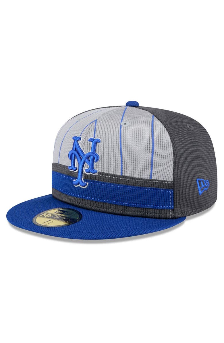 New Era Men's New Era  Gray/Royal New York Mets 2025 Batting Practice 59FIFTY Fitted Hat, Main, color, 