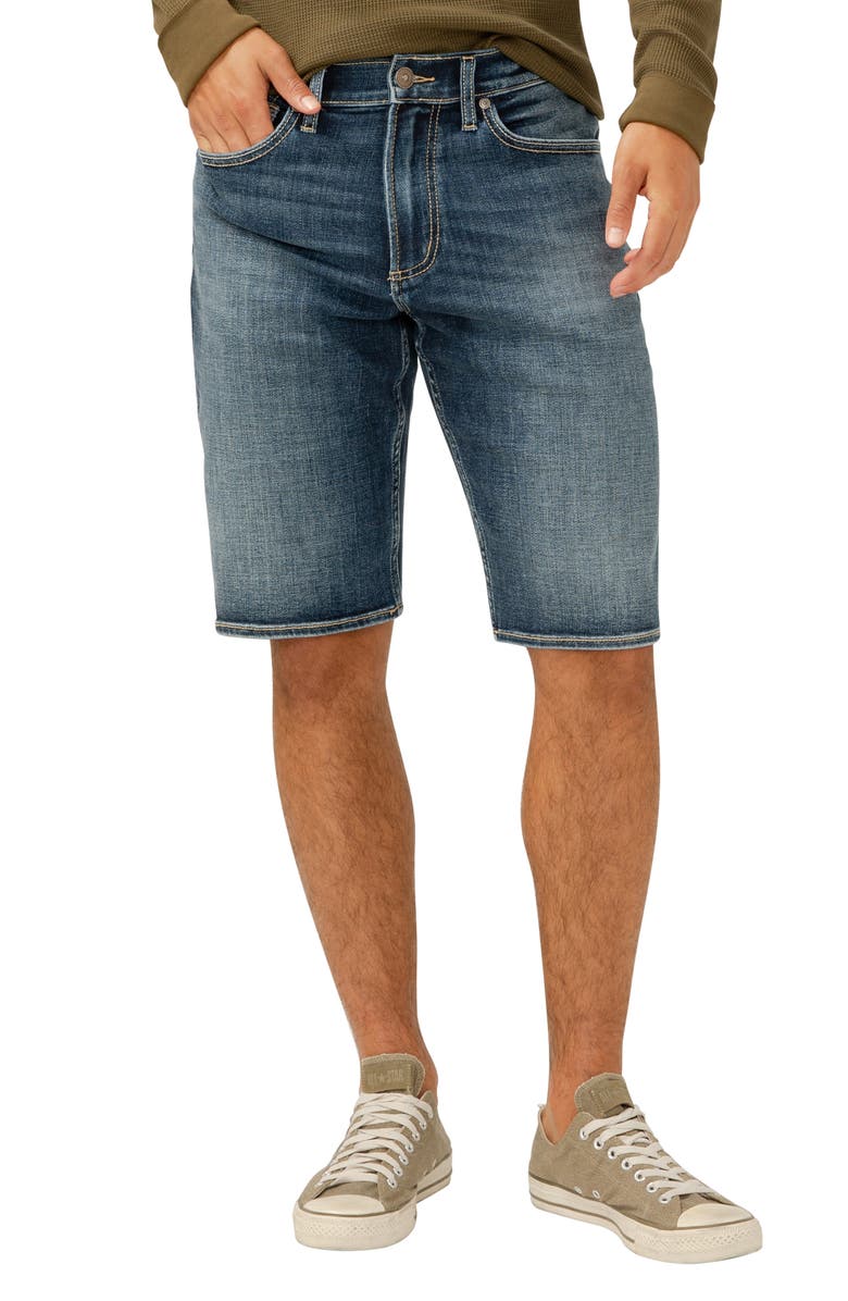 Silver Jeans Co. Zac Relaxed Fit Denim Shorts, Main, color, Indigo