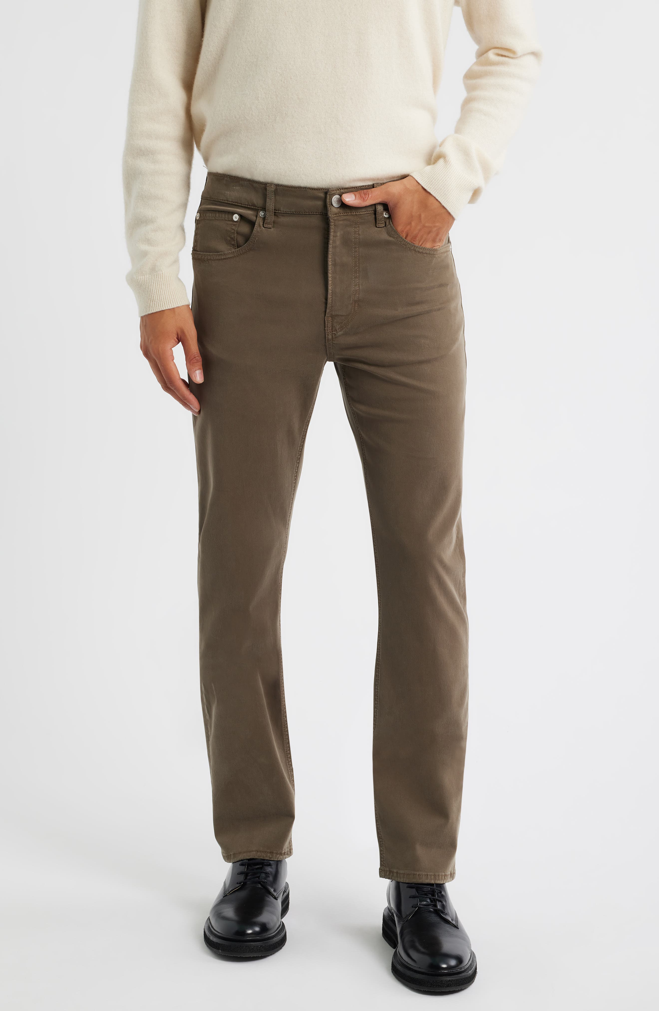 FRAME Modern Straight Leg Five-Pocket Twill Pants