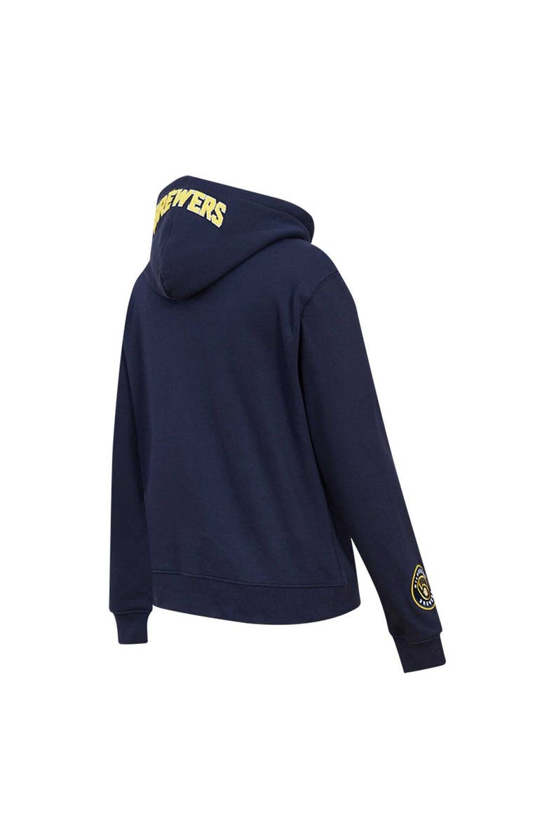 PRO STANDARD Women's Pro Standard Navy Milwaukee Brewers Classic Fleece Pullover Hoodie, Alternate, color, Navy