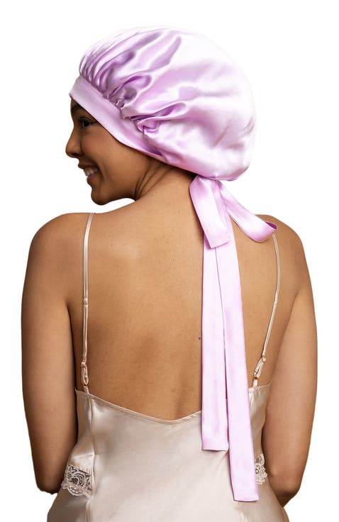 Women's Mulberry Silk Bonnet with Long Ribbons