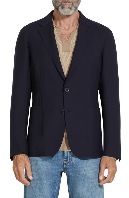 Zegna Deconstructed Oasi Cashmere Sport Coat In Navy Solid