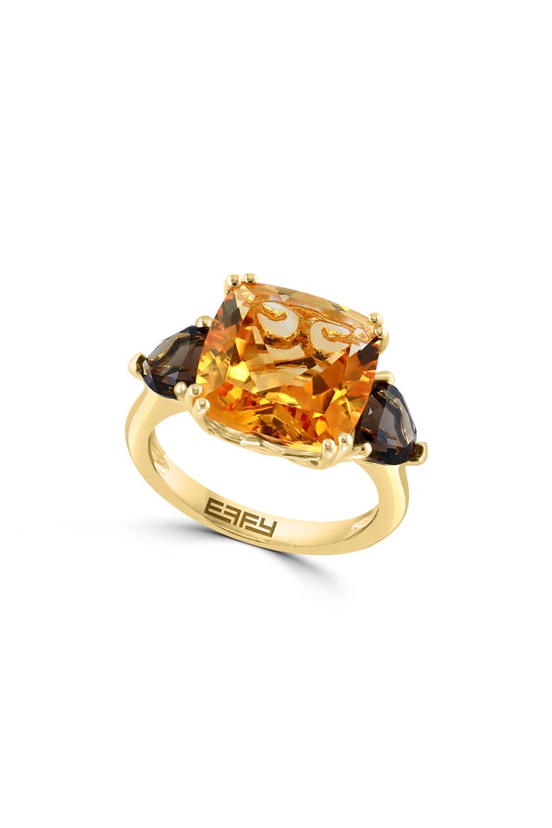Citrine & Smoky Quartz Ring, Main, color, YELLOW