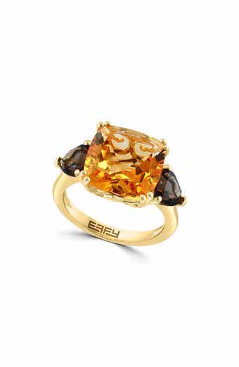 Citrine & Smoky Quartz Ring