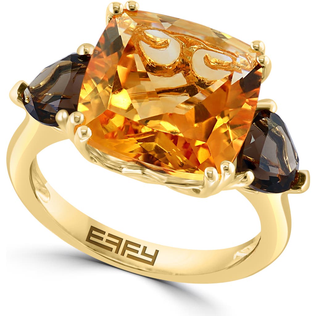 Effy Citrine & Smoky Quartz Ring In Gold