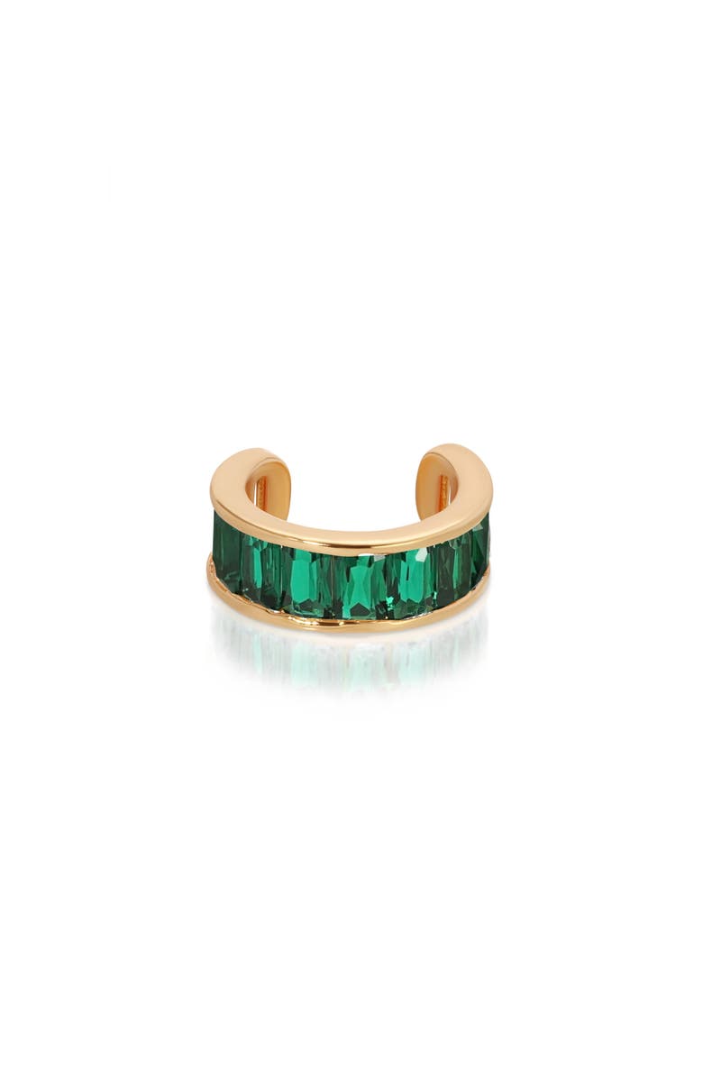 Ettika Crystal Ear Cuff, Main, color, Green