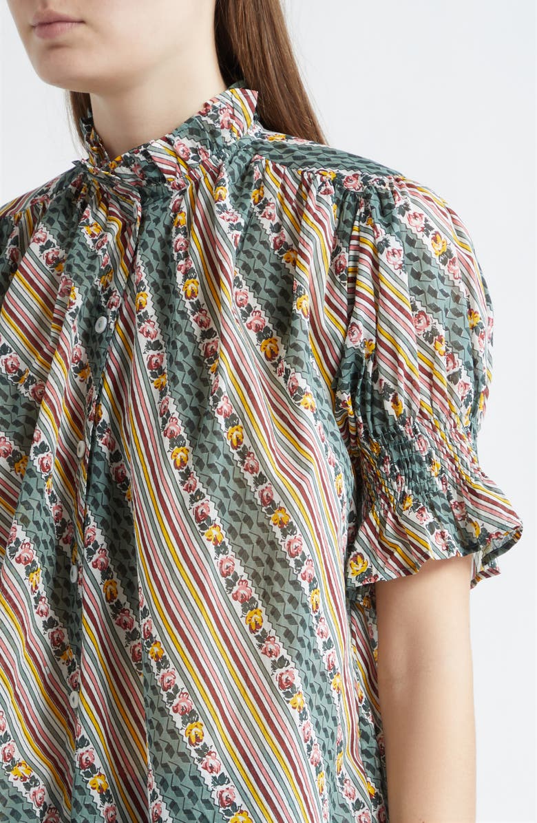 MILLE Marnie Floral Ruffle Top, Alternate, color, Rose Stripe