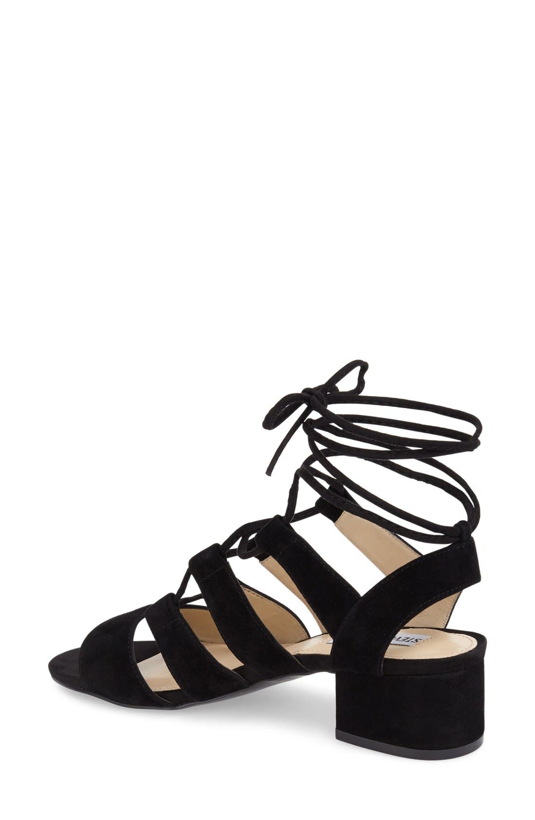 'Kitty' Ghillie Sandal, Alternate, color, BLACK SUEDE