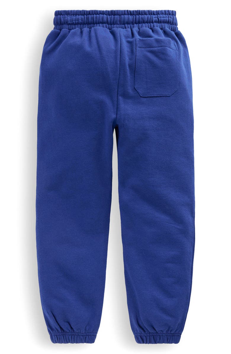 Mini Boden Kids' Dino Appliqué Cotton Joggers, Alternate, color, Navy Dino