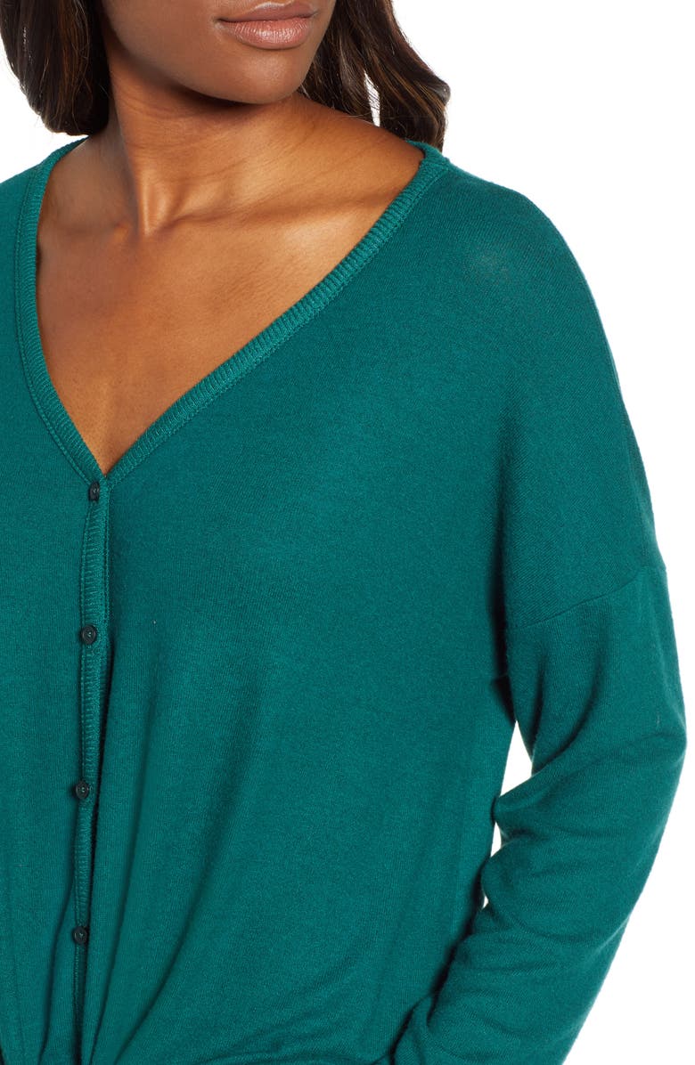 Caslon<sup>®</sup> Tie Front Cozy Knit Shirt, Alternate, color, 