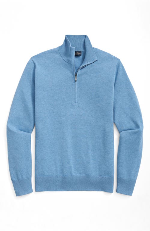 Brooks Brothers Supima Cotton Half-zip Sweater In Blue