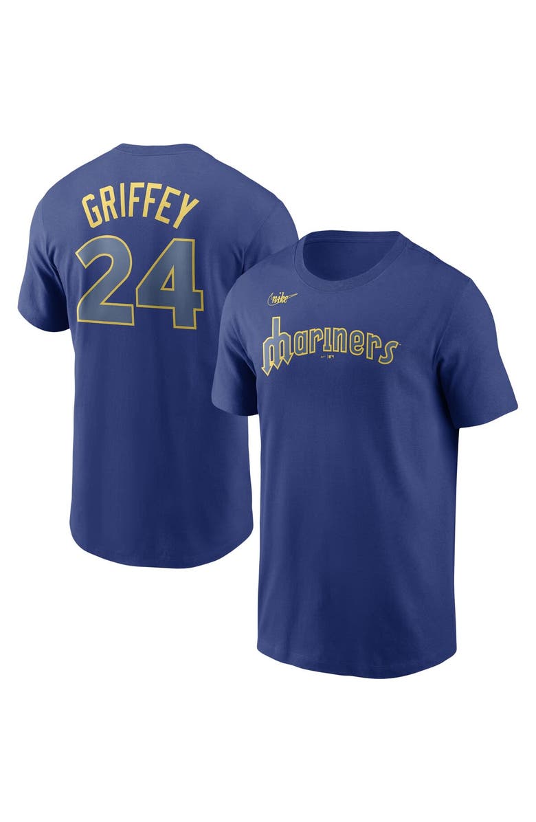 Nike Men's Nike Ken Griffey Jr. Royal Seattle Mariners Cooperstown Collection Name & Number T-Shirt, Main, color, Royal
