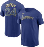Nike Men's Nike Ken Griffey Jr. Royal Seattle Mariners Cooperstown Collection Name & Number T-Shirt