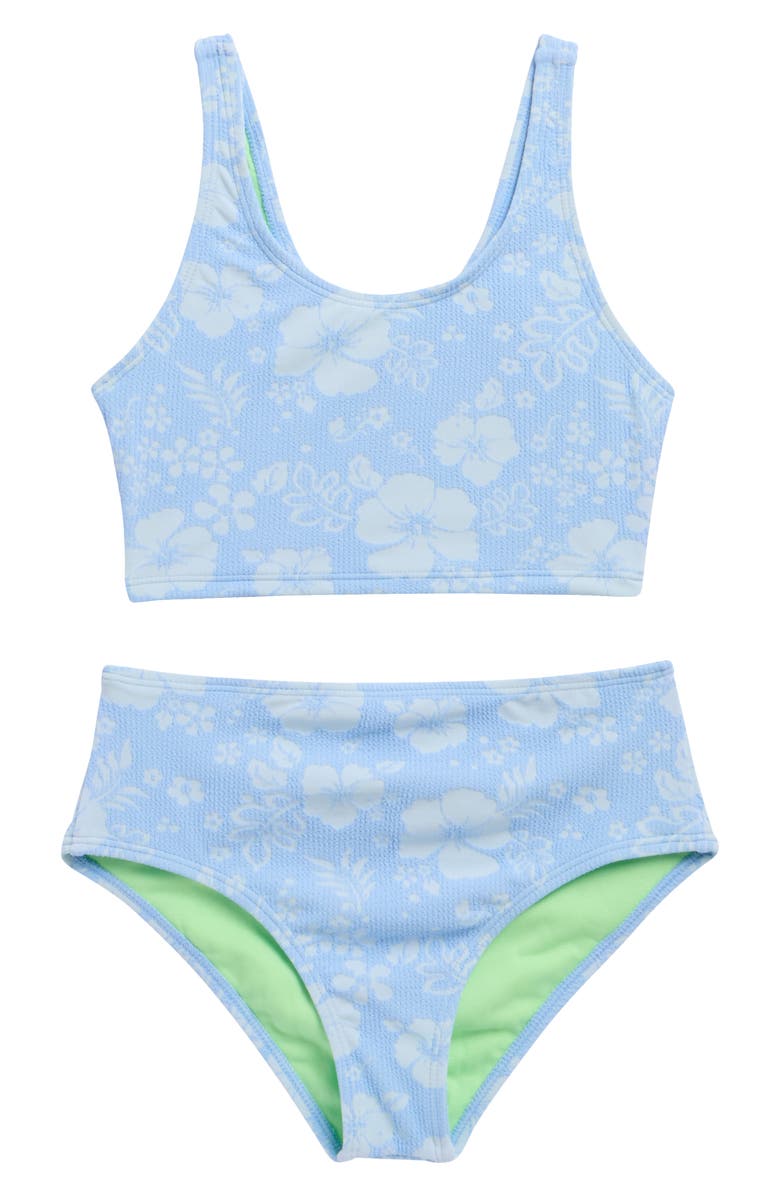 Beach Lingo Kids' Crop Bralette 2-Piece Swimsuit, Main, color, Blue