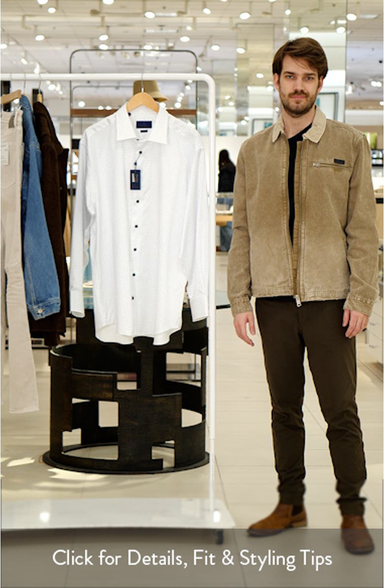 Diamond Print Regular Fit Herringbone Dress Shirt, sales video thumbnail