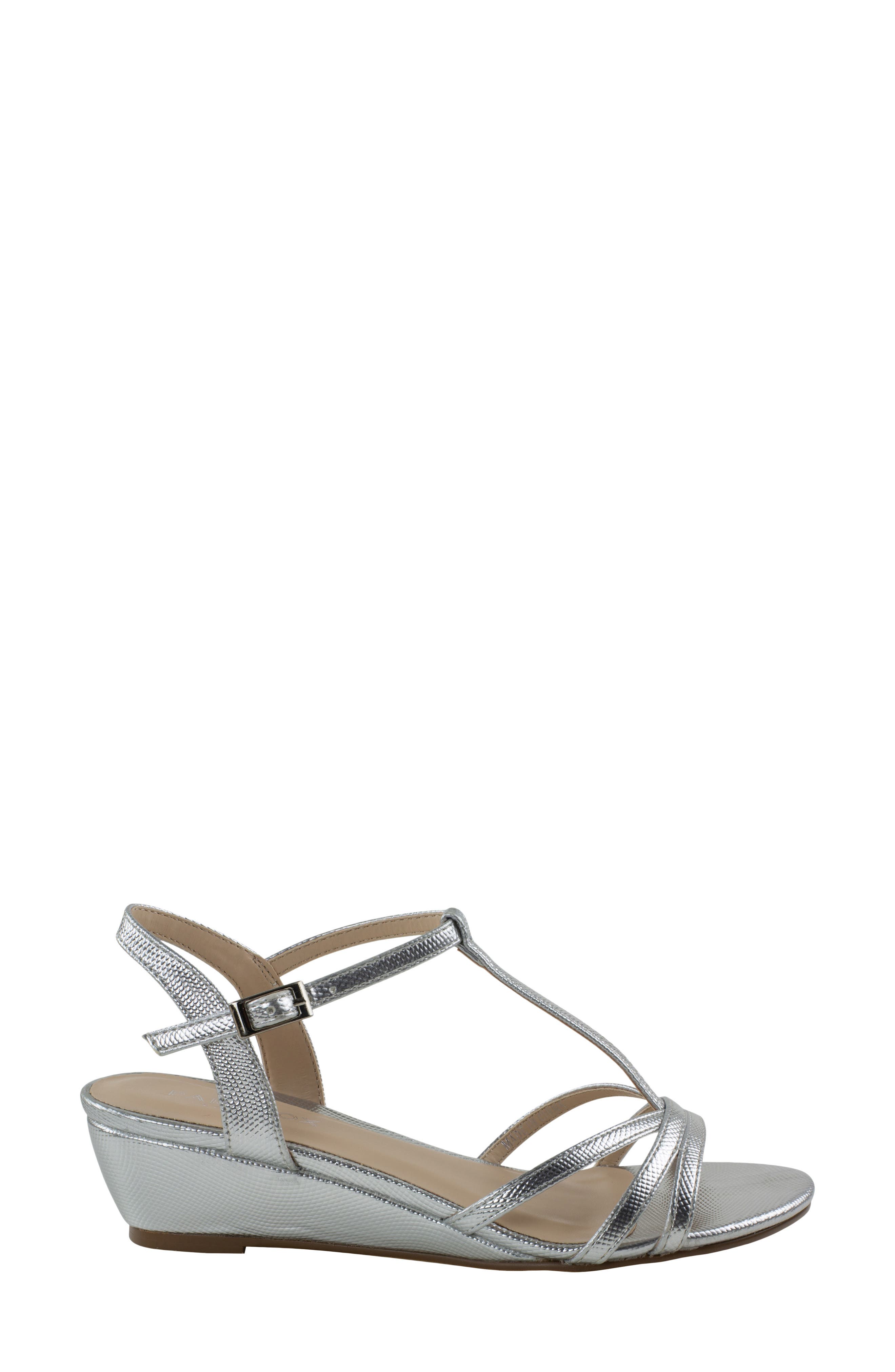 Tessa Wedge Sandal, Alternate, color, SILVER
