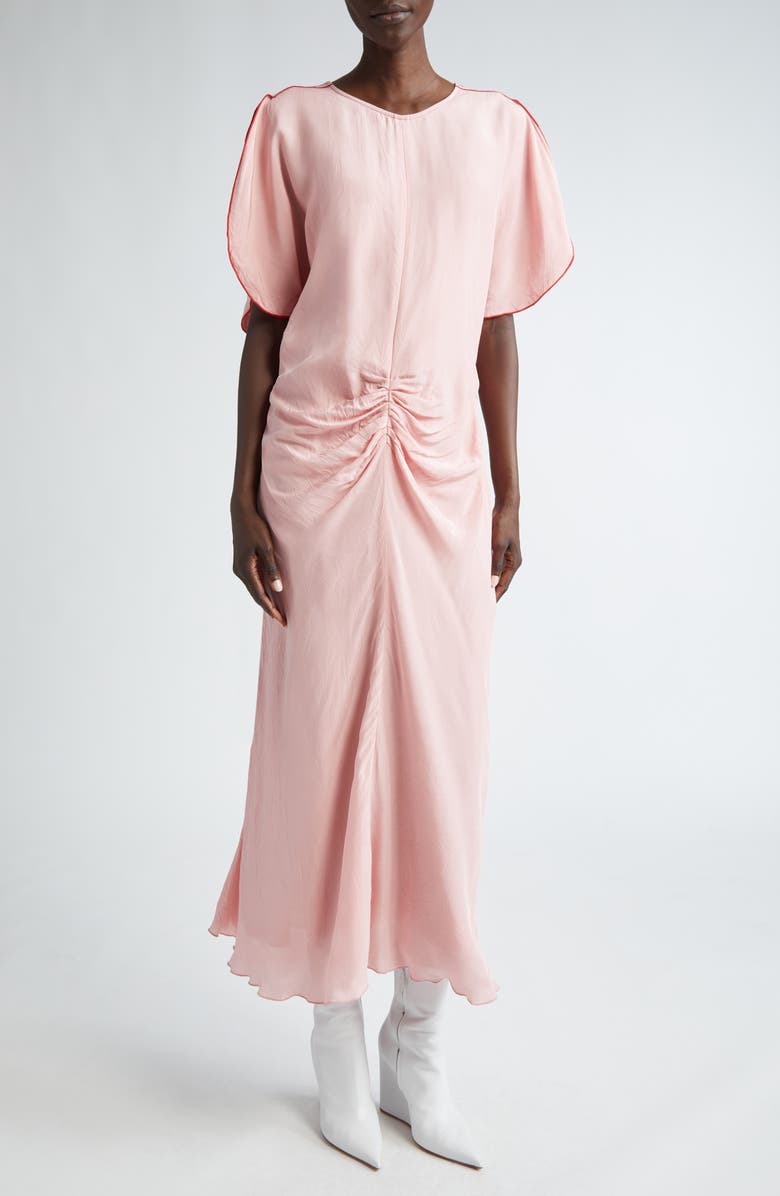 Victoria Beckham Tulip Sleeve Gathered Waist Dress, Main, color,