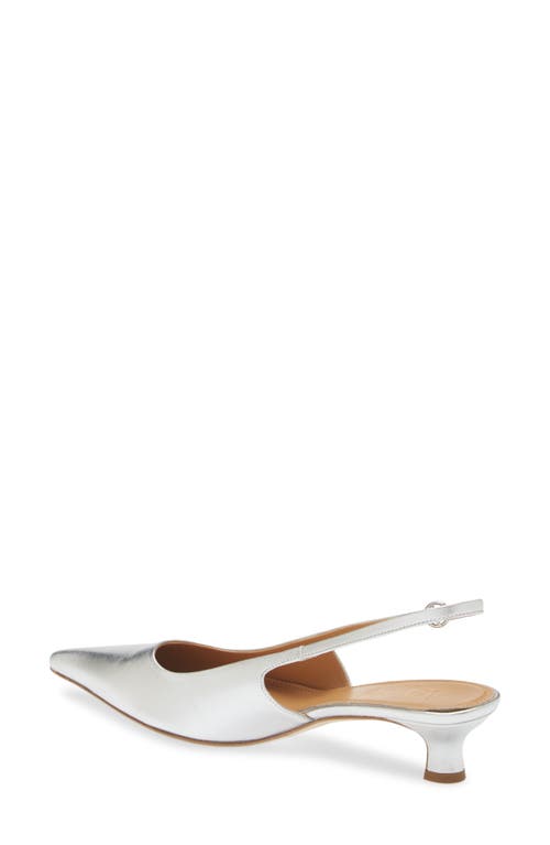 Aeyde Catrina Kitten Heel Slingback Pump In Silver