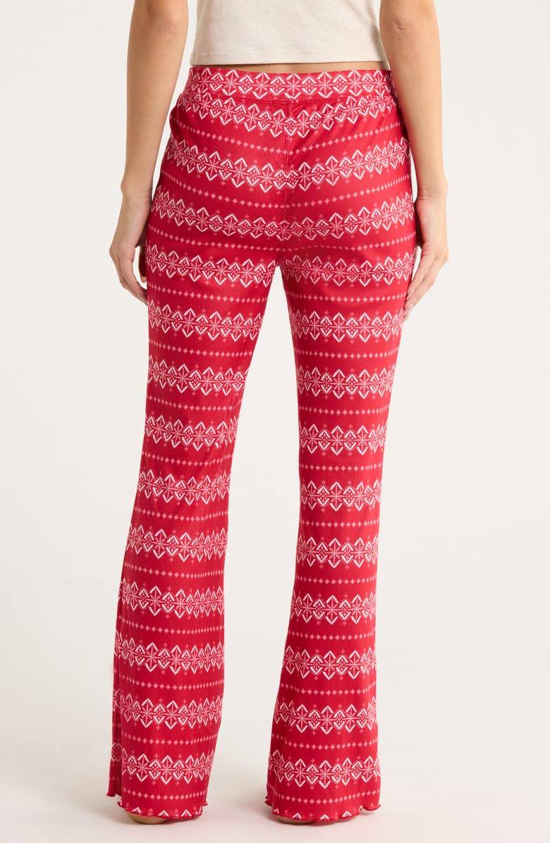 PJ Salvage Crazy for the Holidays Brushed Pointelle Pajama Pants, Alternate, color, Samba Red