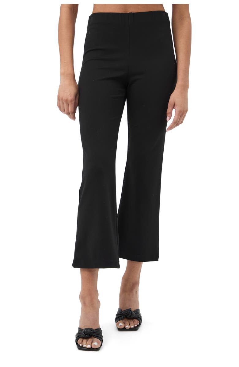 Trina Turk Sorrel Cropped Flare Leg Ponte Pant, Alternate, color, Black