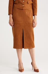Gemma + Jane Faux Suede Pencil Skirt