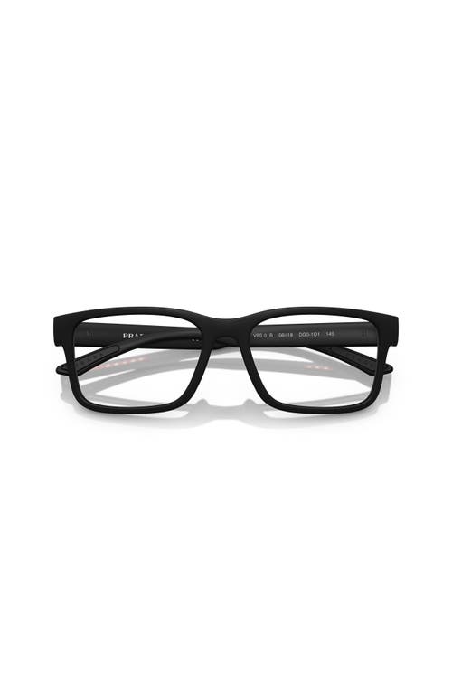 Prada Linea Rossa 54mm Rectangle Optical Glasses In Black