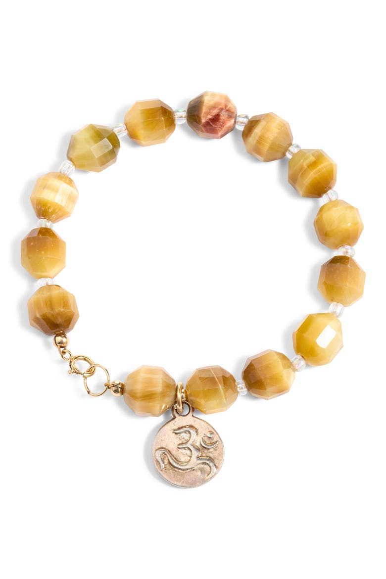 Tigressi Ohm Tiger's Eye Charm Bracelet, Main, color, TIGERS EYE