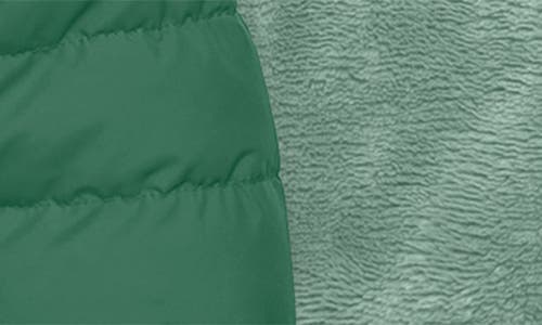 Primary Kids Reversible Fleece Puffer Jacket In Green