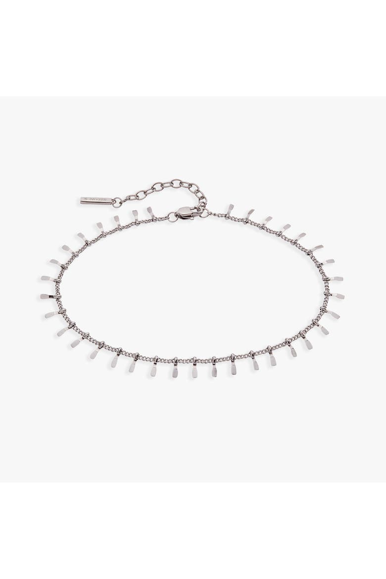 Paddle Tassel Chain Anklet, Main, color, Silver