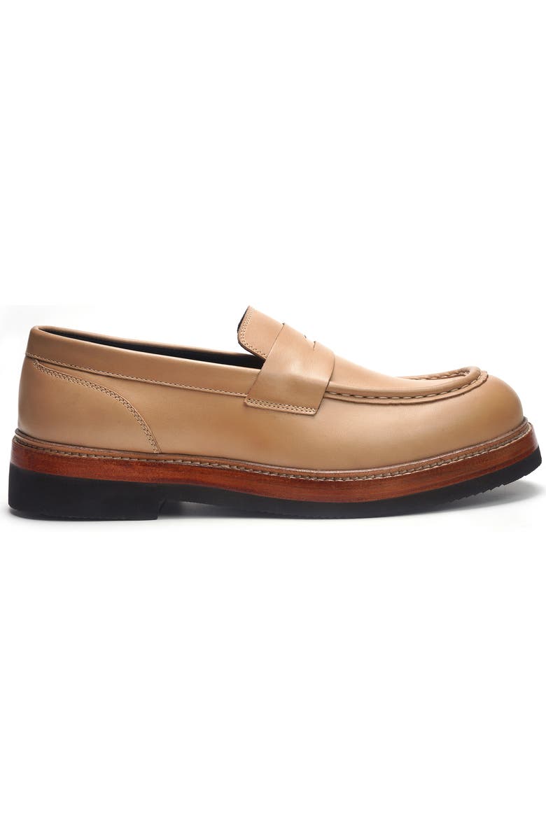 A. Veer Rhodes Penny Loafer, Alternate, color, Sand Leather