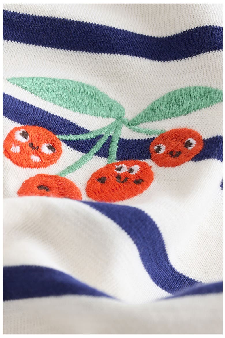 Kids' Stripe Cherry Cotton T-Shirt, Alternate, color, WHITE BLUE STRIPE