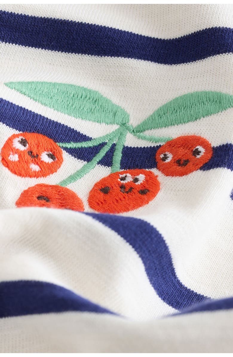 NEXT Kids' Stripe Cherry Cotton T-Shirt, Alternate, color, White Blue Stripe