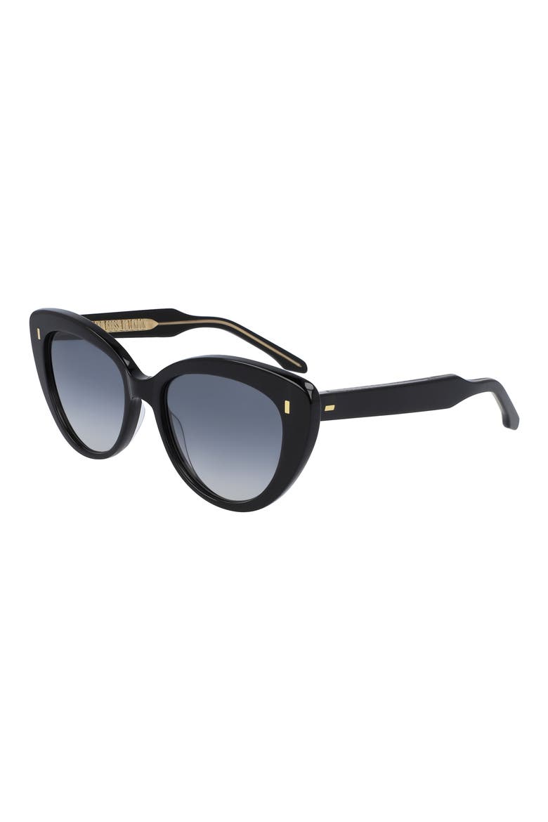 56mm Cat Eye Sunglasses, Alternate, color, BLACK TAXI