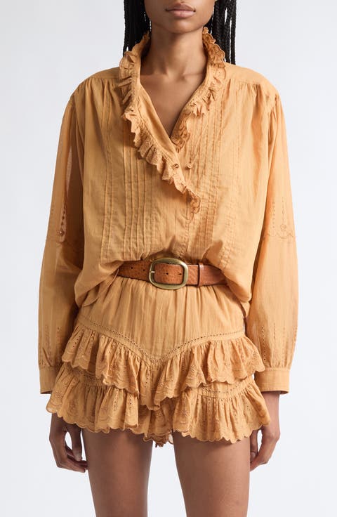 Leota Ruffle Cotton Top