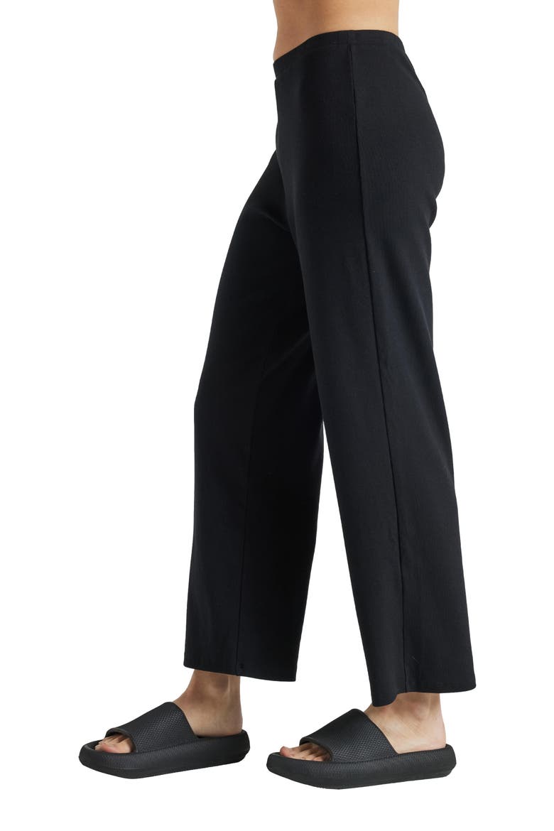 Serene Rib Relaxed Pant, Alternate, color, Black