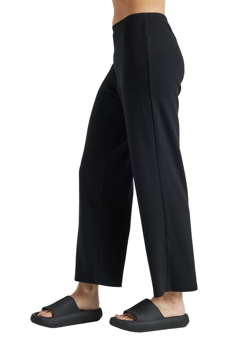 Losano Serene Rib Relaxed Pant, Alternate, color, Black