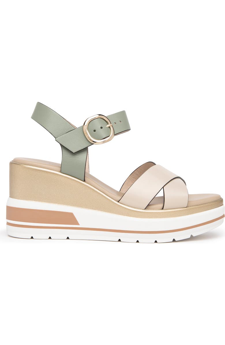 NeroGiardini Platform Wedge Sandal, Alternate, color, Ivory / Sage