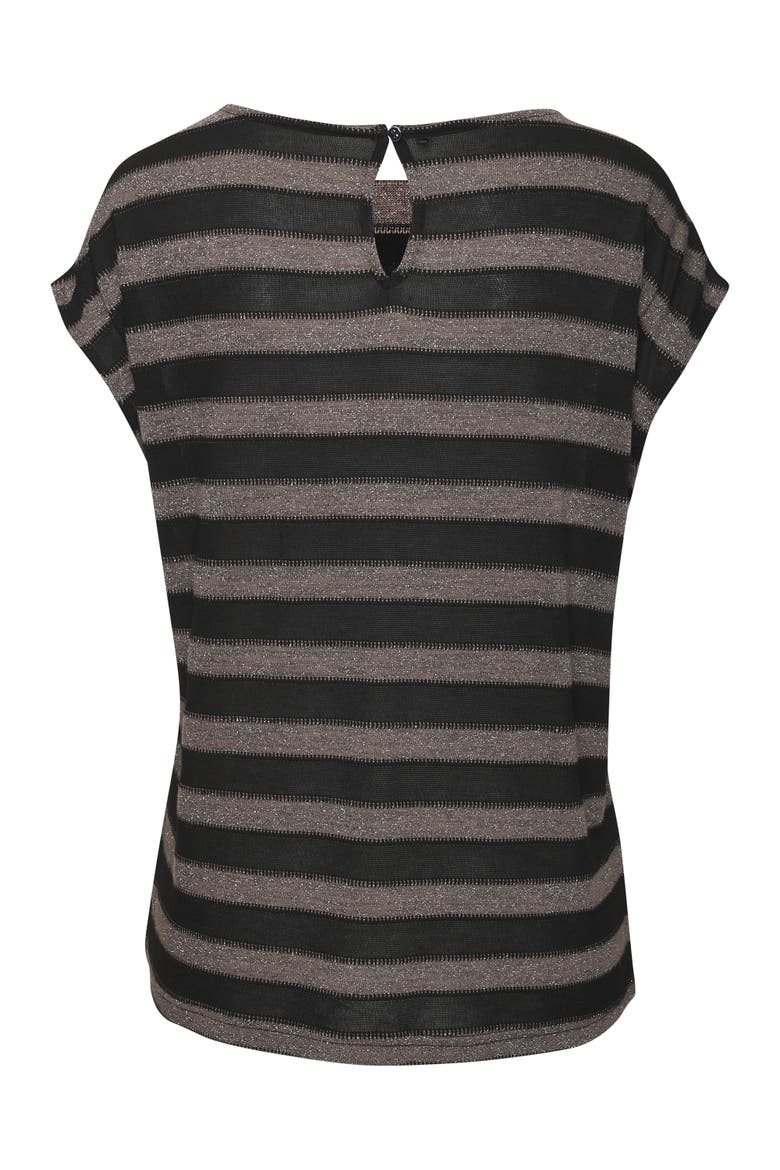 Striped Metallic Top, Alternate, color, Black