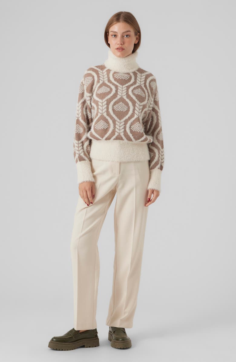 VERO MODA Nanea Turtle Neck Eyelash Knit Sweater, Alternate, color, 