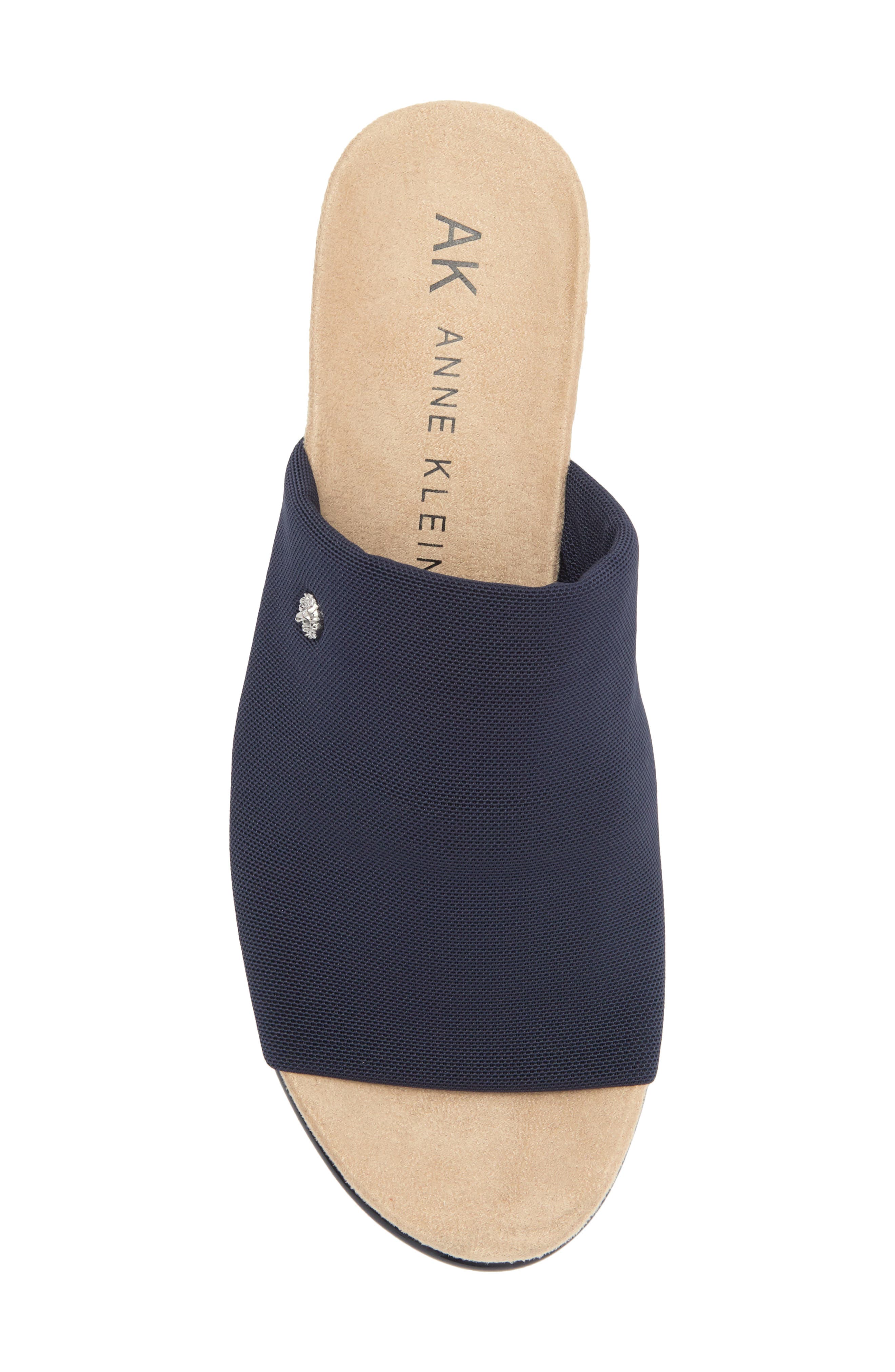 Anne Klein Rellin Wedge Sandal, Alternate, color, Navy Mesh