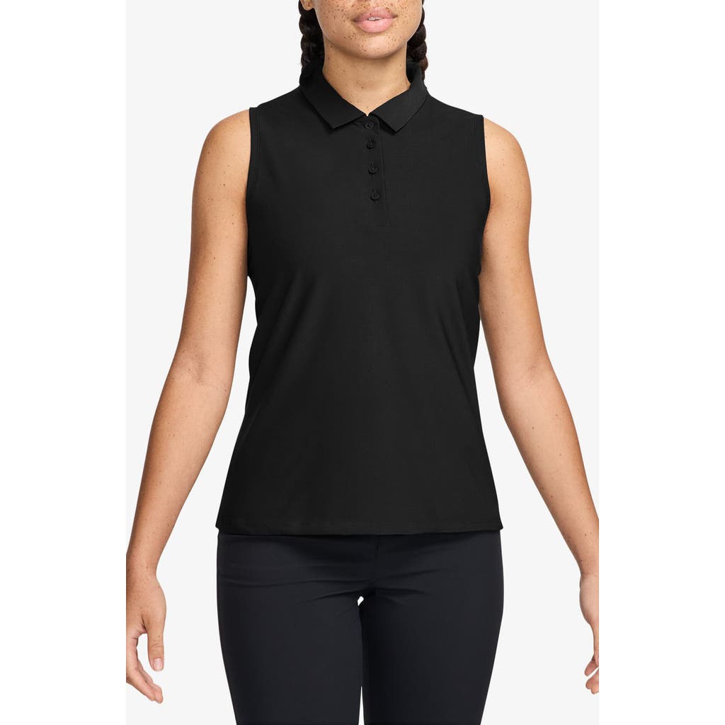 Nike Victory Dri-fit Sleeveless Polo In Black