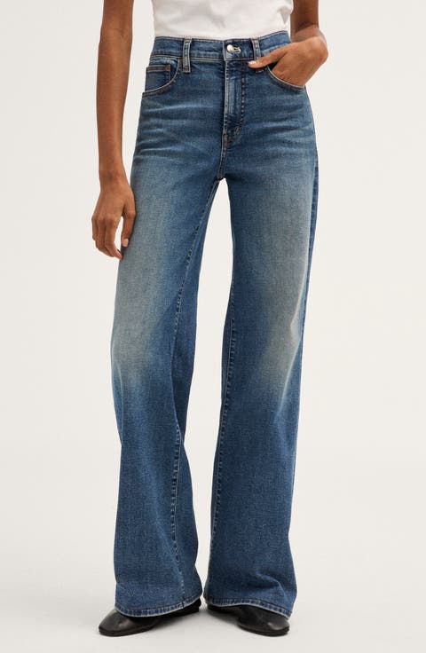 Super Stretch Denim Wide Leg Jeans