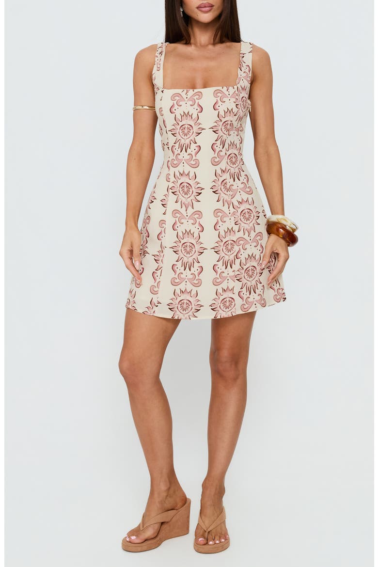 Maris Sleeveless Minidress, Main, color, CREAM / PINK