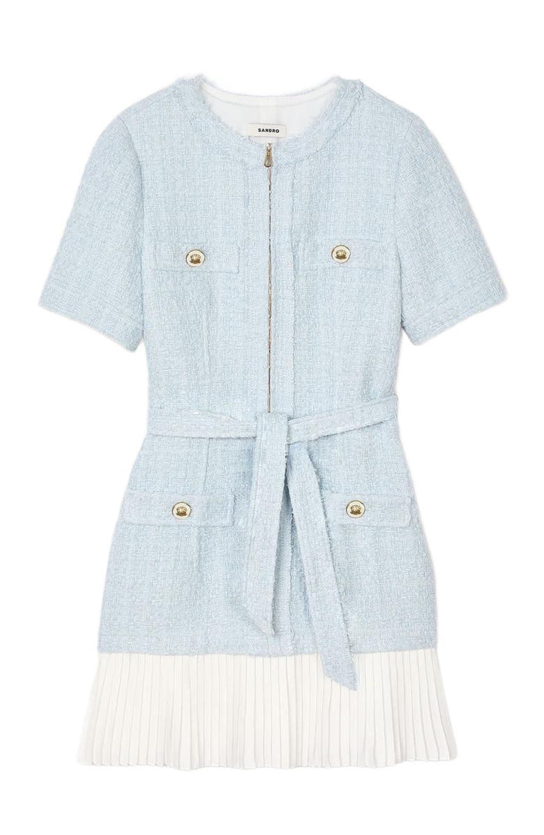 SANDRO Mini tweed dress, Alternate, color, 